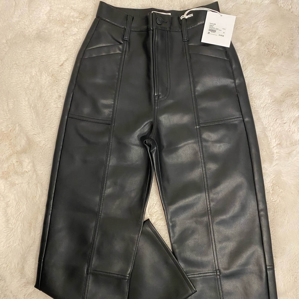 PISTOLA Taylor High Rise Faux Leather Straight Leg - Picture 5 of 13